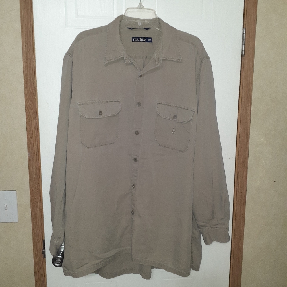 Nautica long sleeved button down dress shirt